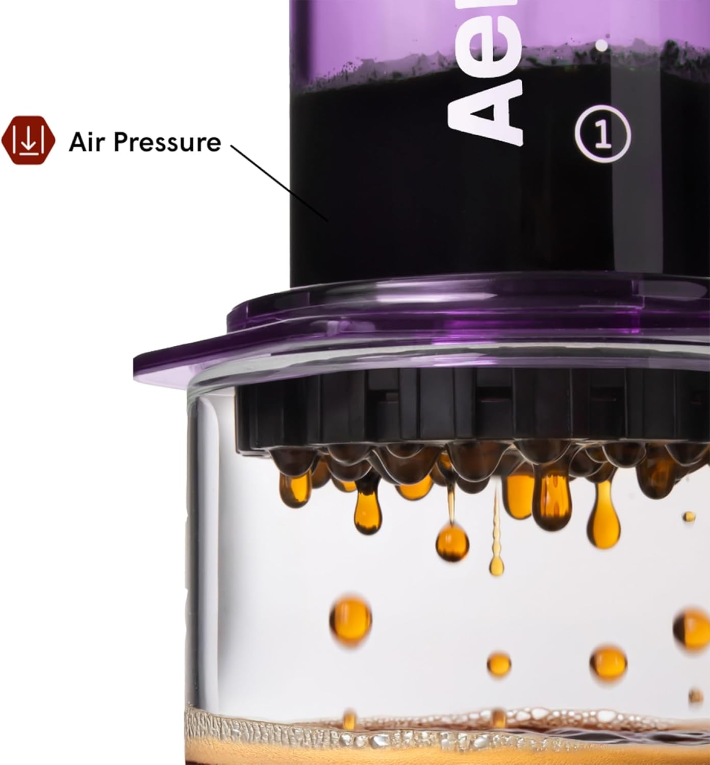 Kaffeepresse All-in-One im Espresso- und Pour-Over-Stil, Lila Standard