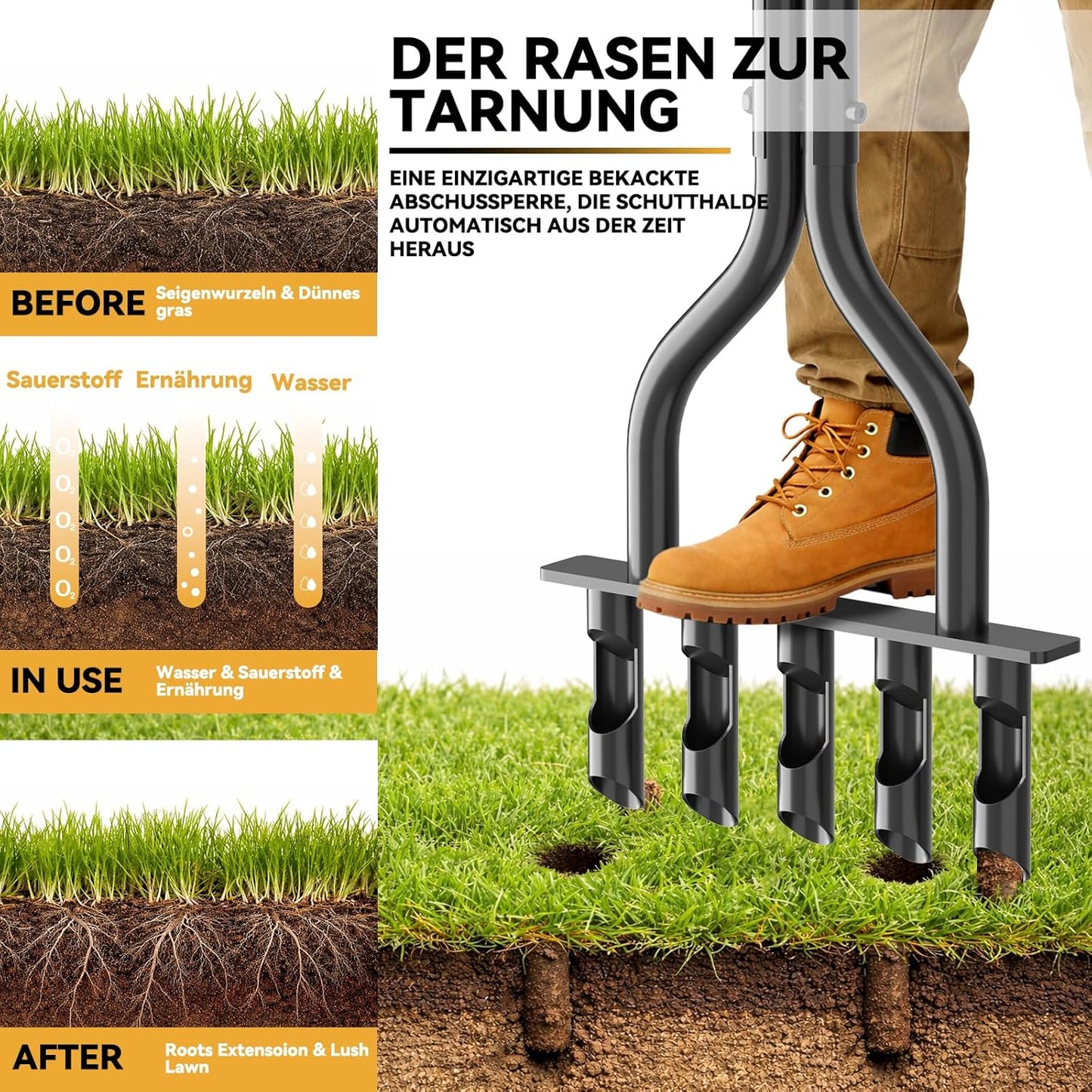Manueller Rasenlüfter