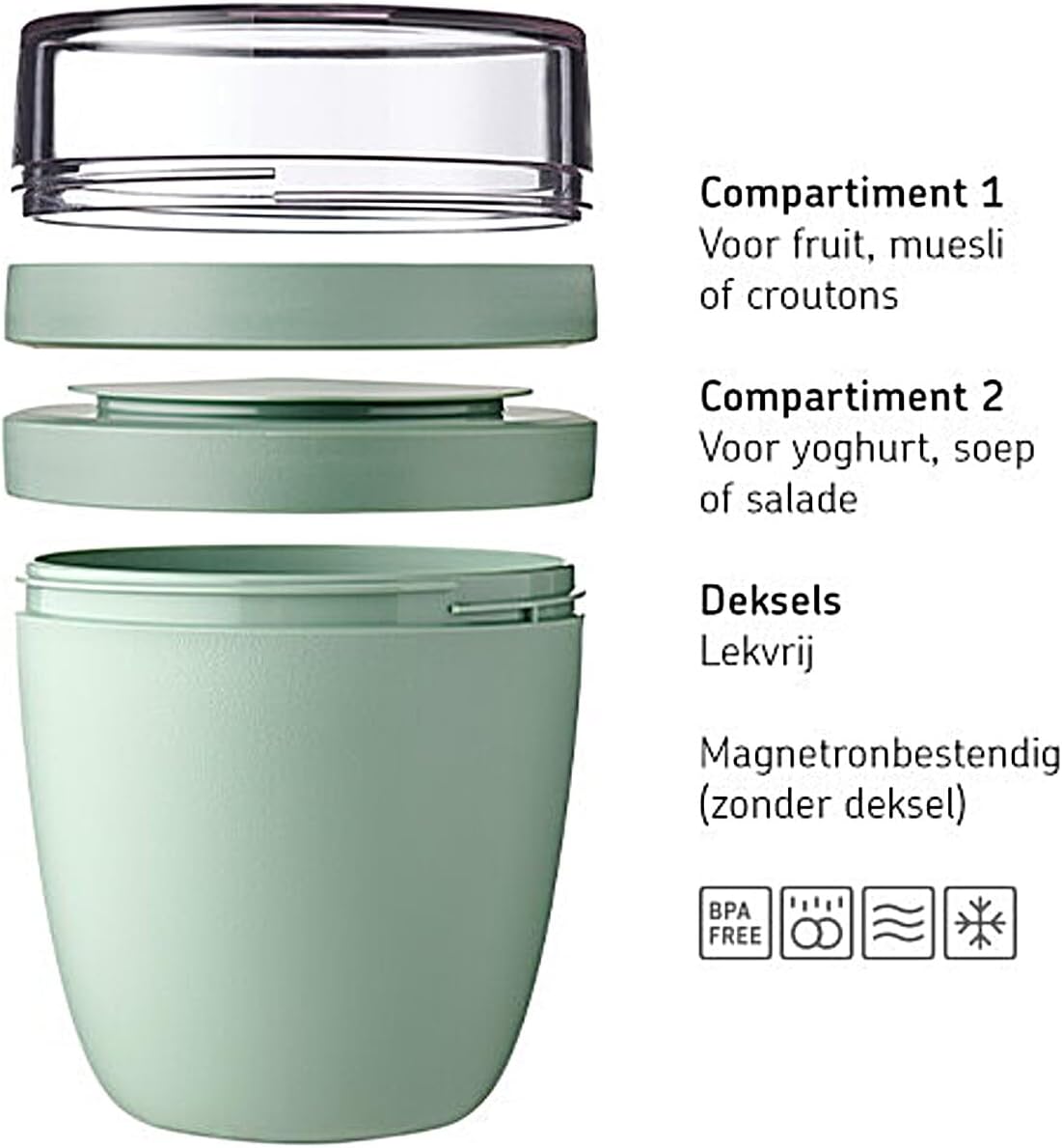 Müslibecher to go mit Unterteilung (300 ml + 120 ml), 08. Nordic Pink Klein Keine Personalisierung