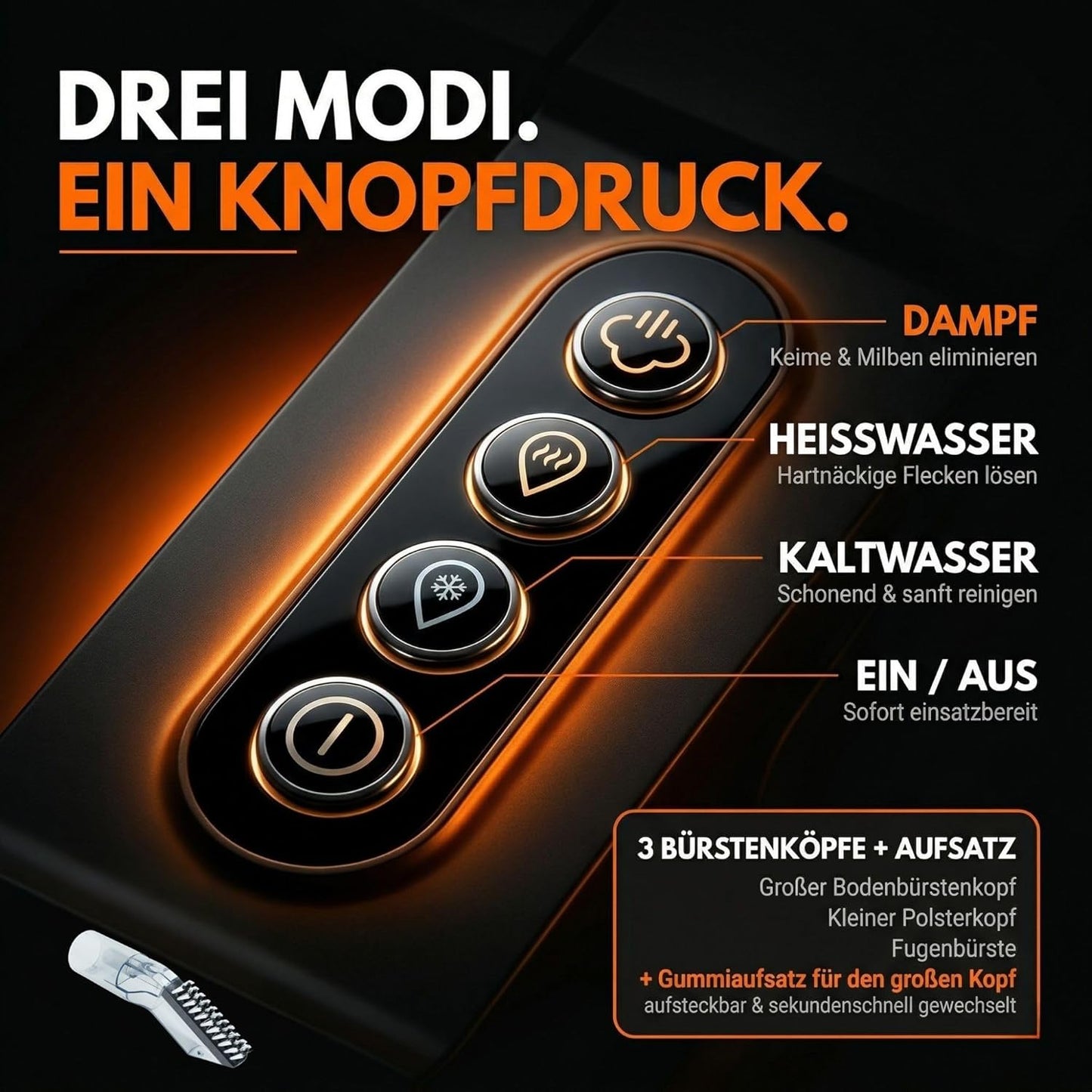 Hydro 9000 Max Waschsauger mit Dampfsauger, Waschsauger