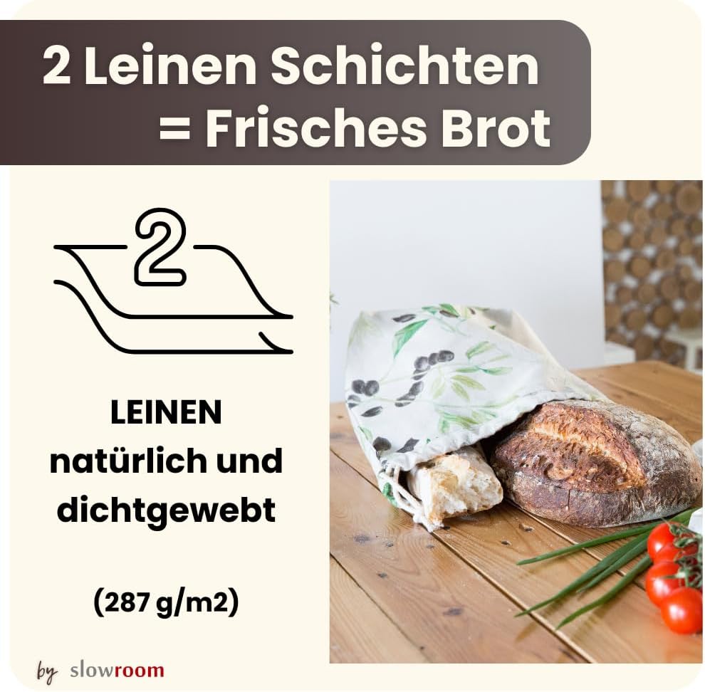 2in1 Brotbeutel, 2 in 1 Schwarze Oliven