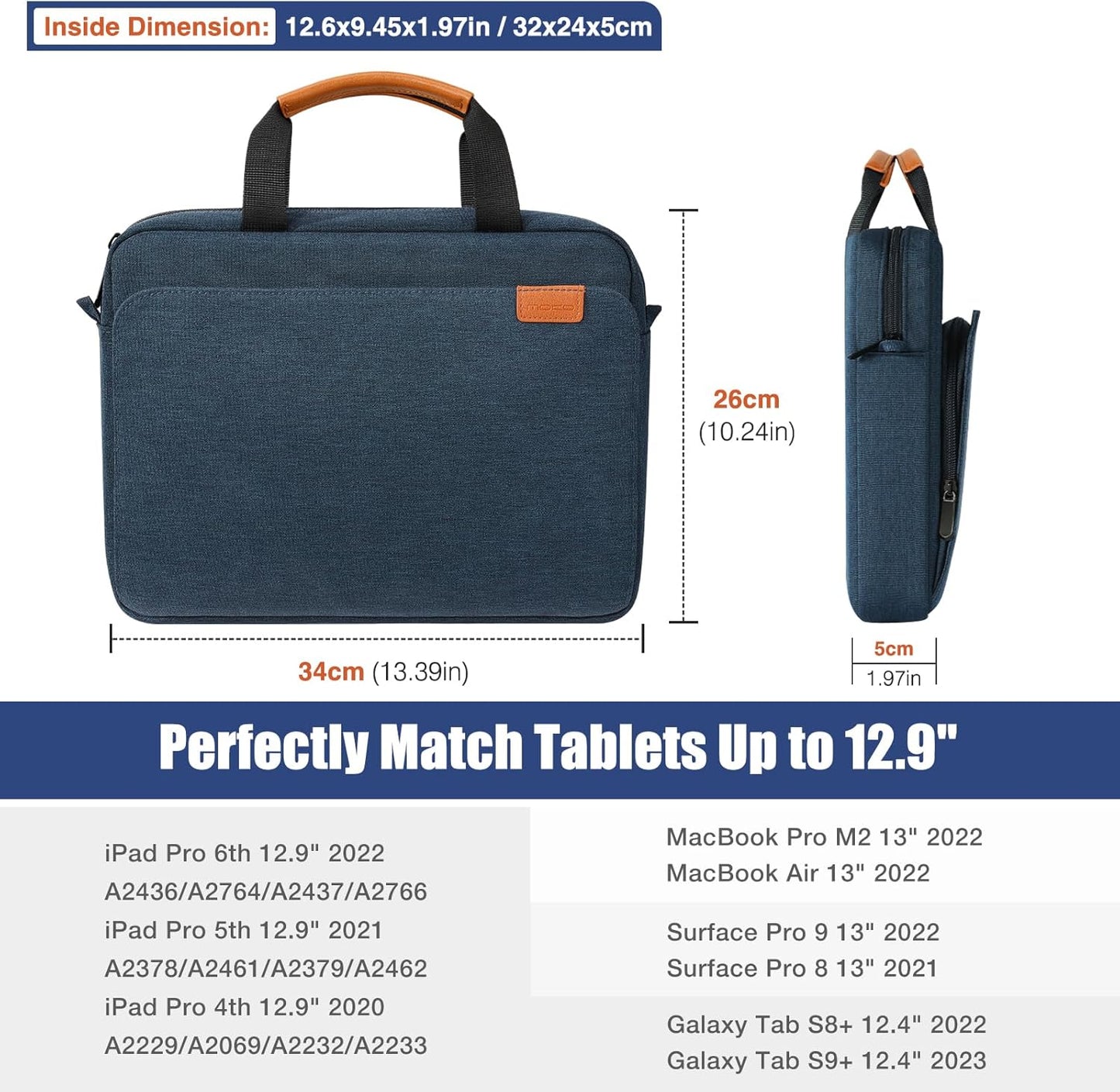 Tablet-Schutztasche mit Schultergurt (12.9 Zoll), 12.9 Indigo