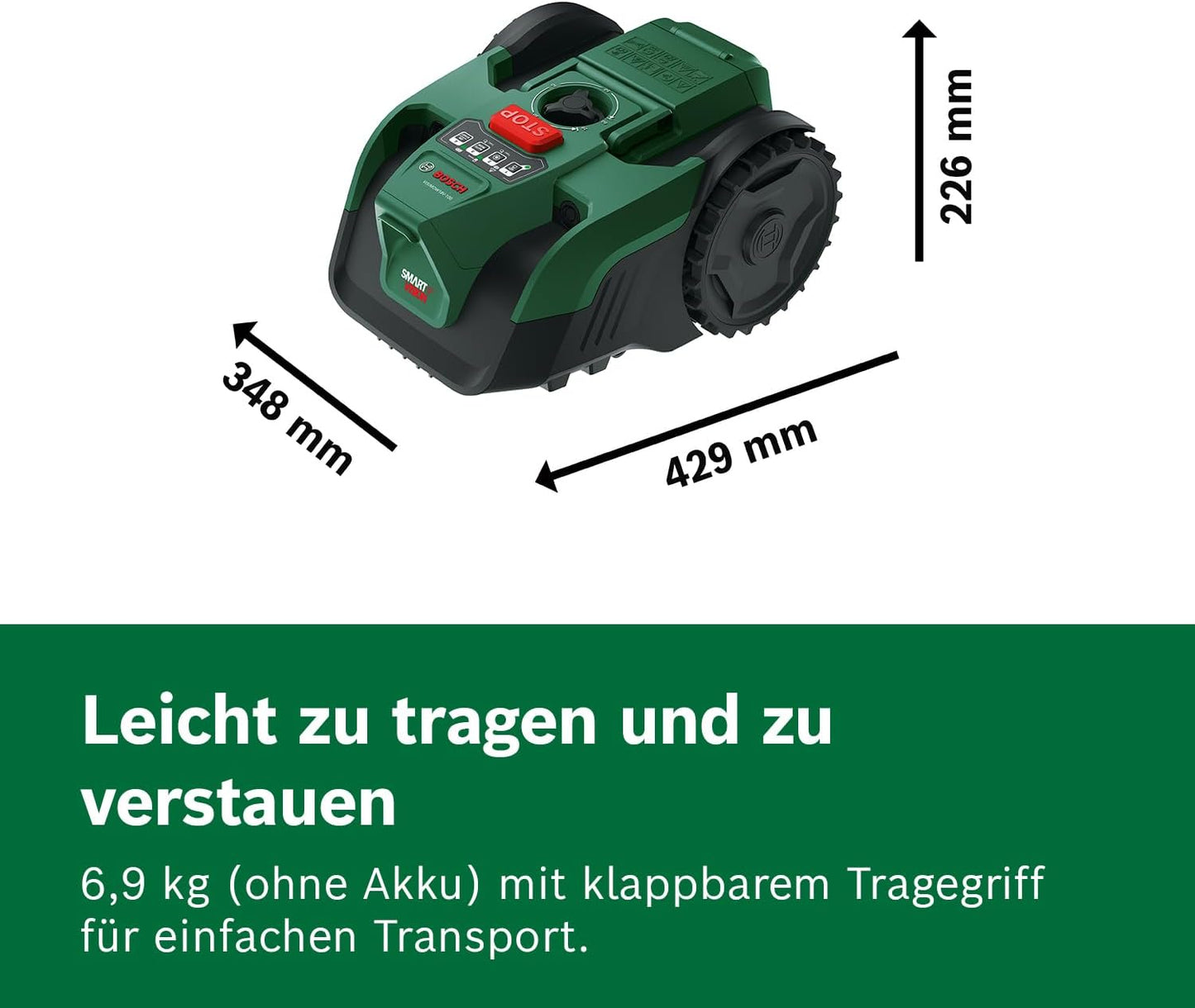 Akku-Mähroboter VisiMow 18V-100, 1 Akku + 1 Ladegerät + Ersatzmesser