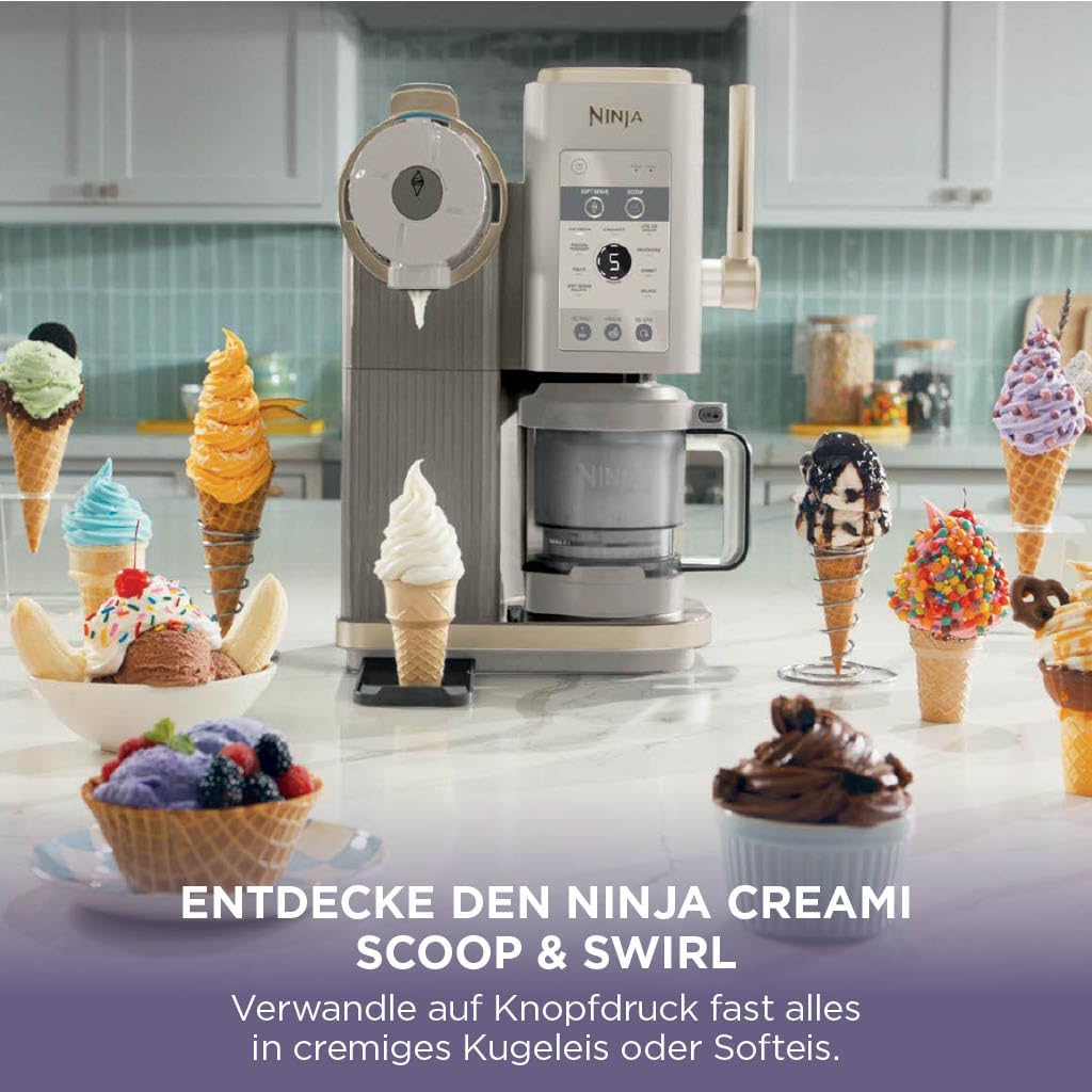 Creami Scoop & Swirl NC701EUSTGD Eismaschine mit 13 Funktionen, Stone Gold