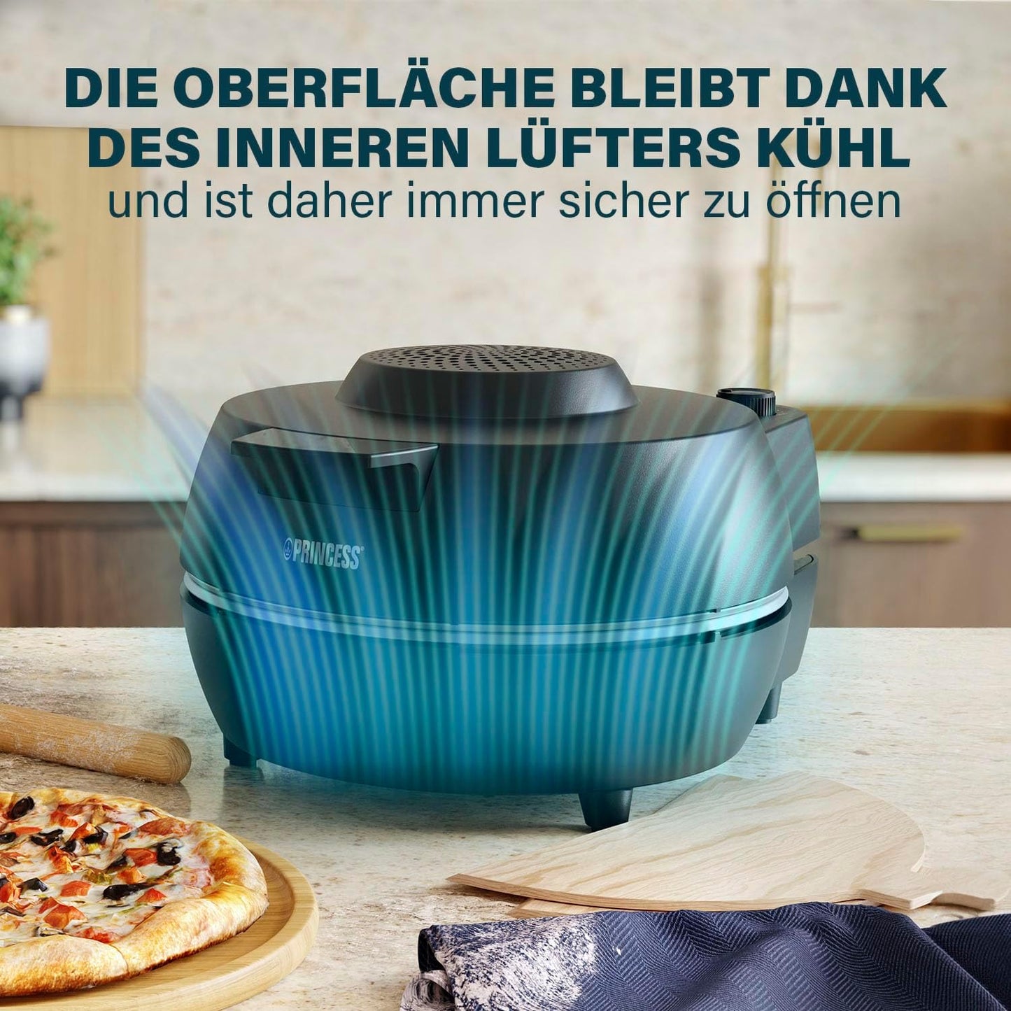 Pizzaofen Modell SDA 01.115005.01.001, Ø30 cm, Schwarz