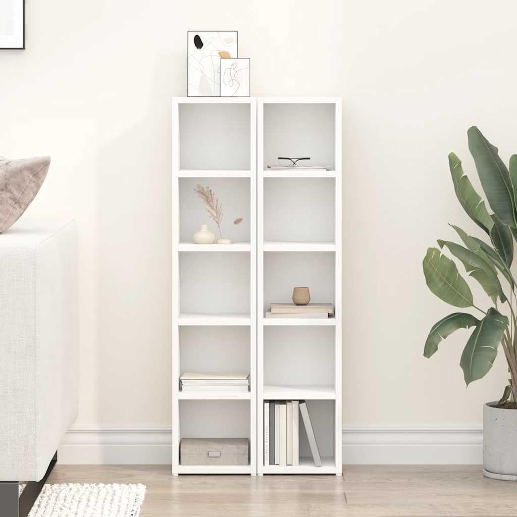 2er-Set CD-Regal mit Vitrine, Weiss