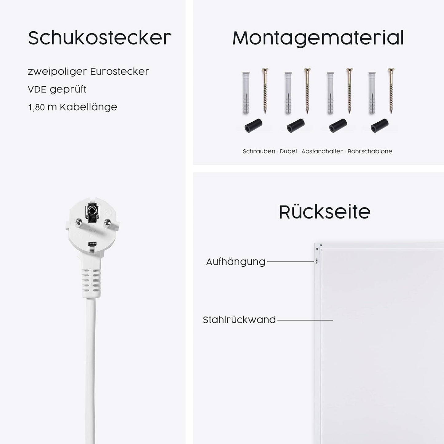 Infrarotheizung, 600W, Infrarotheizung Querformat