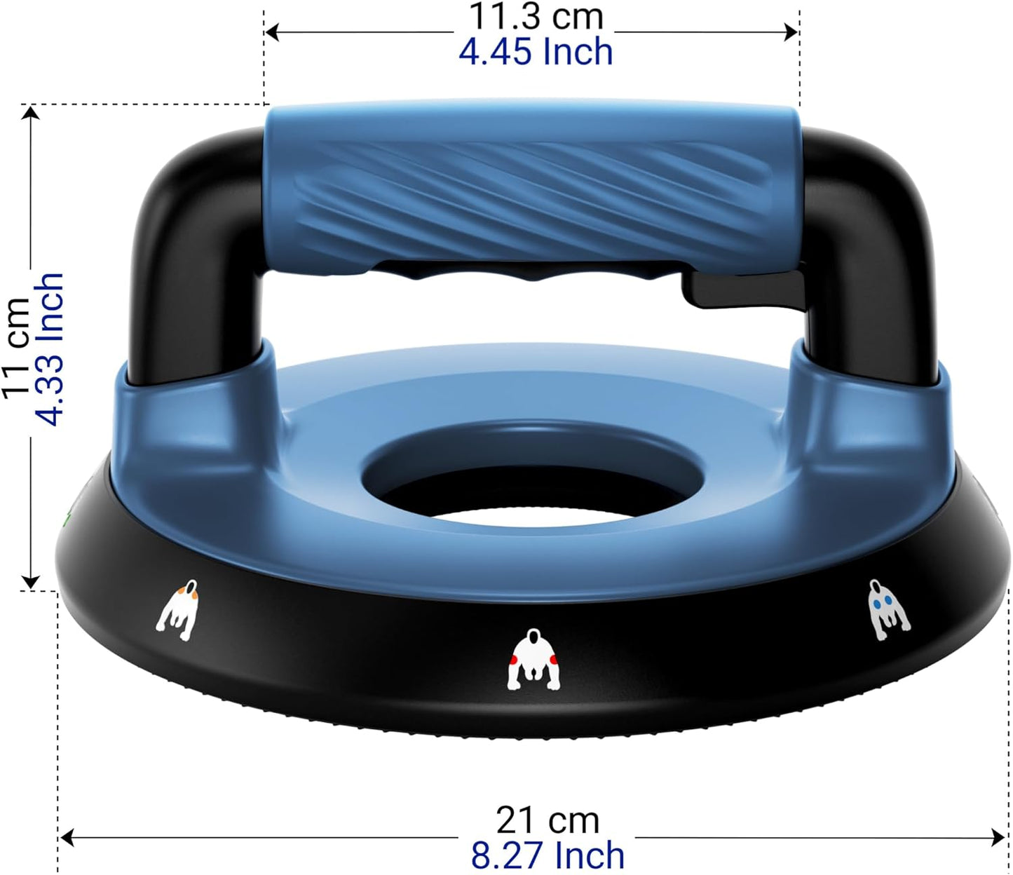 360° Verstellbare Liegestützgriffe, bis 90 kg, Blau
