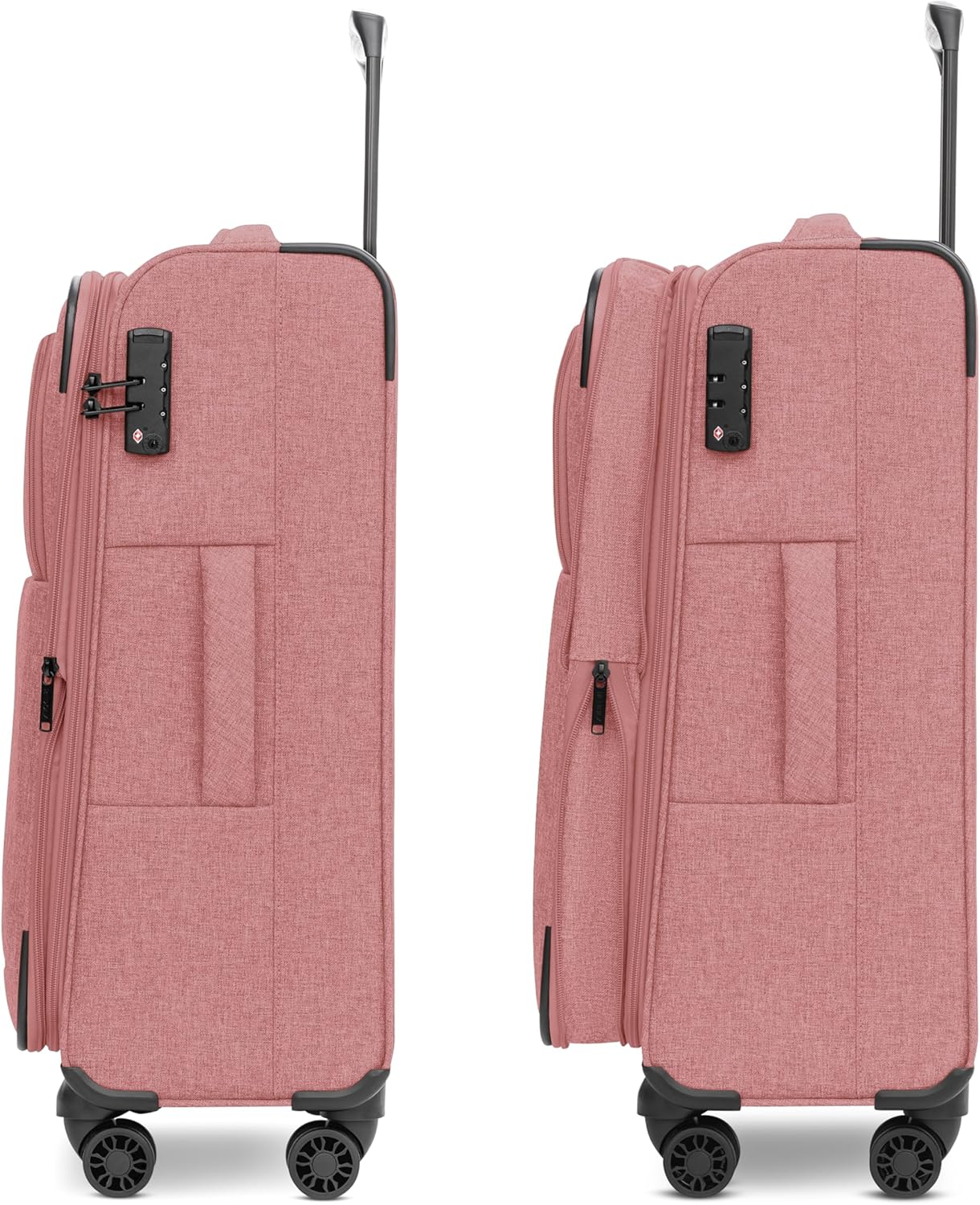 Essentials 12 THREE SET 4-Rollen Kofferset 3-tlg. mit Dehnfalte, Kofferset (3-teilig) 4-Rad erweiterbar Rose