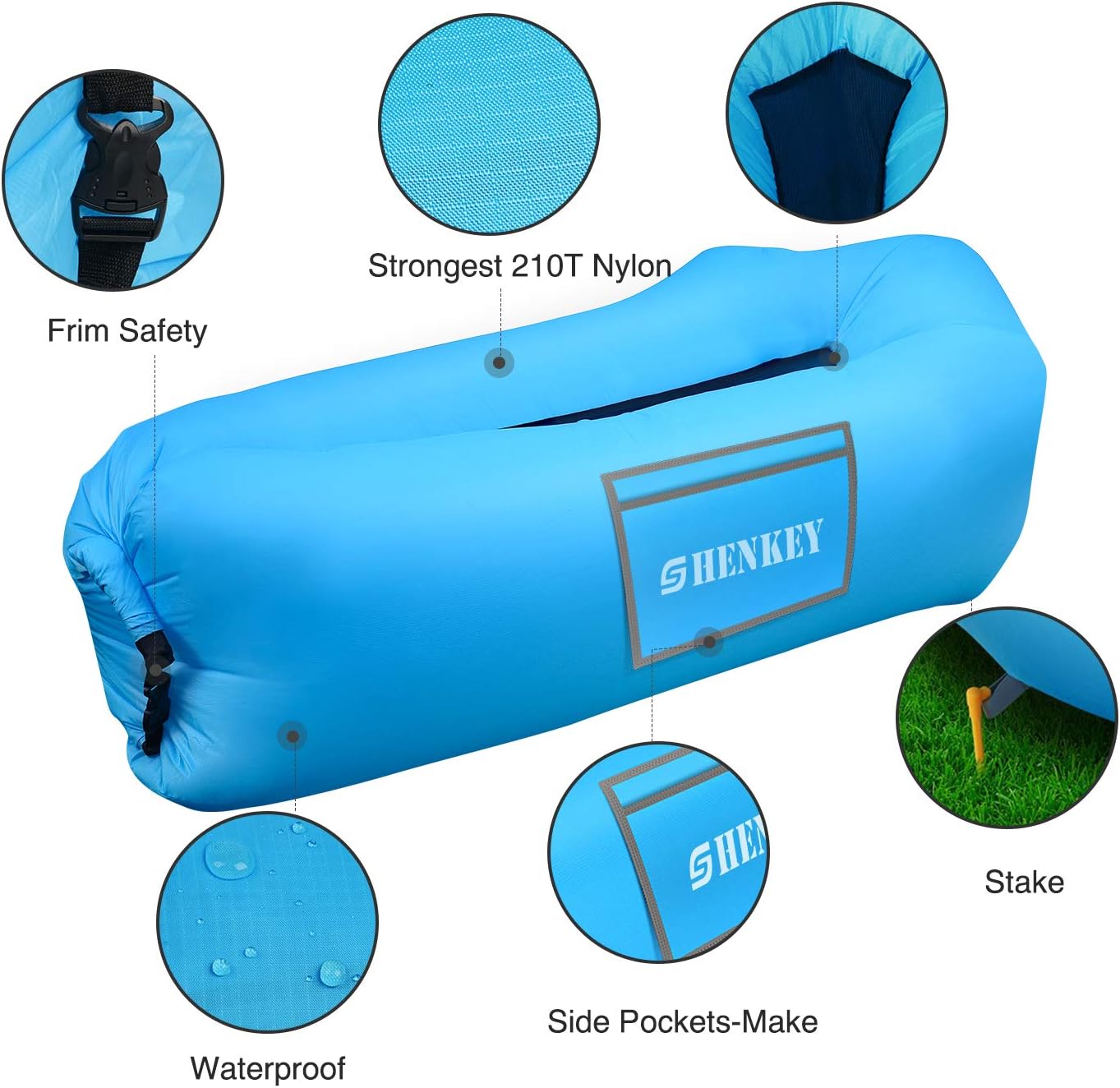 Aufblasbares Sofa, Blau
