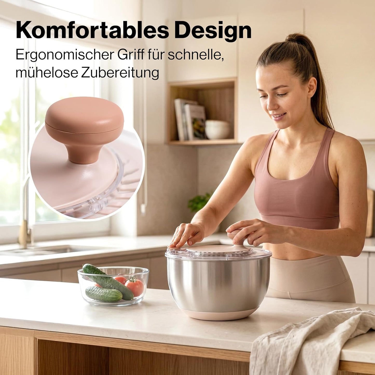 Salatschleuder, Beige