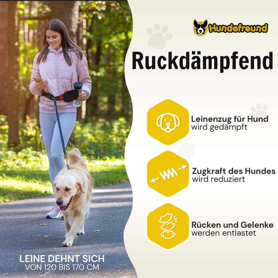 Elastische Joggingleine mit gepolstertem Bauchgurt, rot