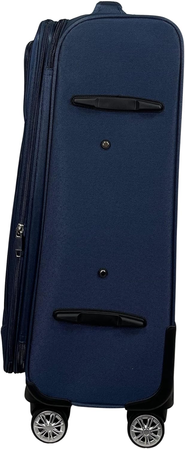 Erweiterbarer Weichgepäck-Koffer XL mit Zwillingsrollen, Grosser Koffer (75cm) Blau