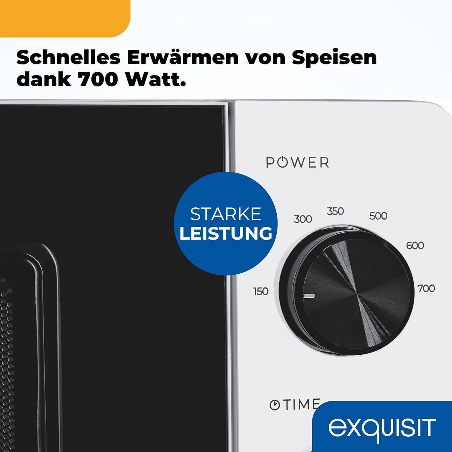 Mikrowelle mit Drehteller und 5 Leistungsstufen, Weiß