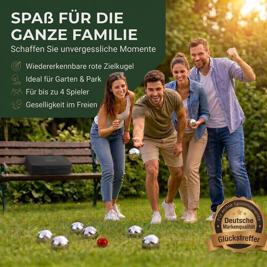 Boule-Set mit 8 Boccia-Kugeln und Zubehör