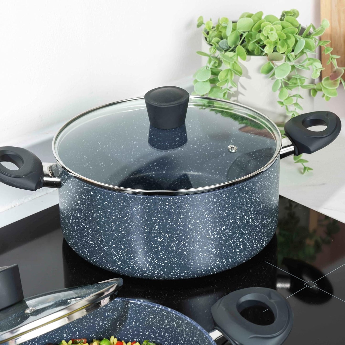 Induktionskochtopf mit Glasdeckel 24 cm (4,5 L), 24 cm Topf