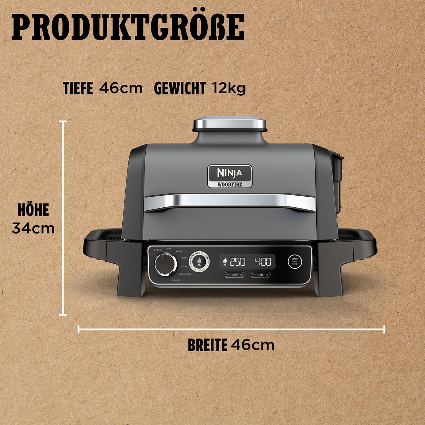 Woodfire  - Elektrischer Outdoor Grill & Smoker, BBQ Grill