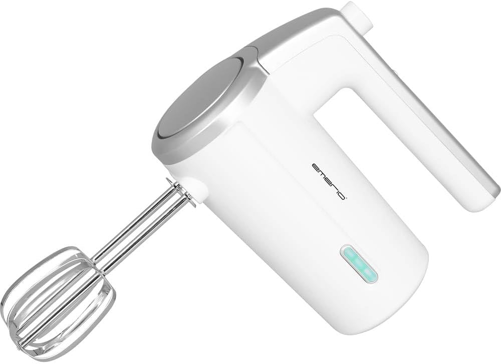 Kabelloser Akku-Handmixer mit 3 Geschwindigkeiten, Weiss