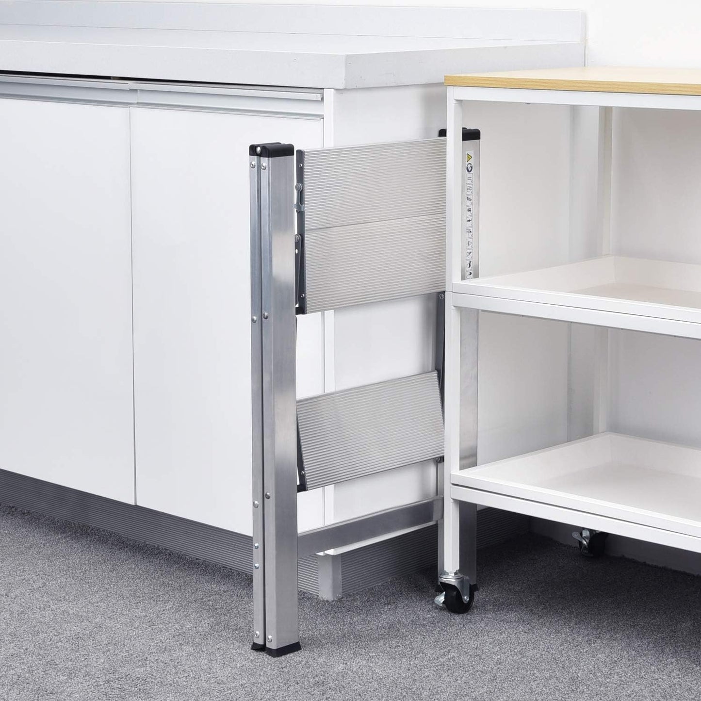 Klapptrittleiter, 2 Stufen Silber