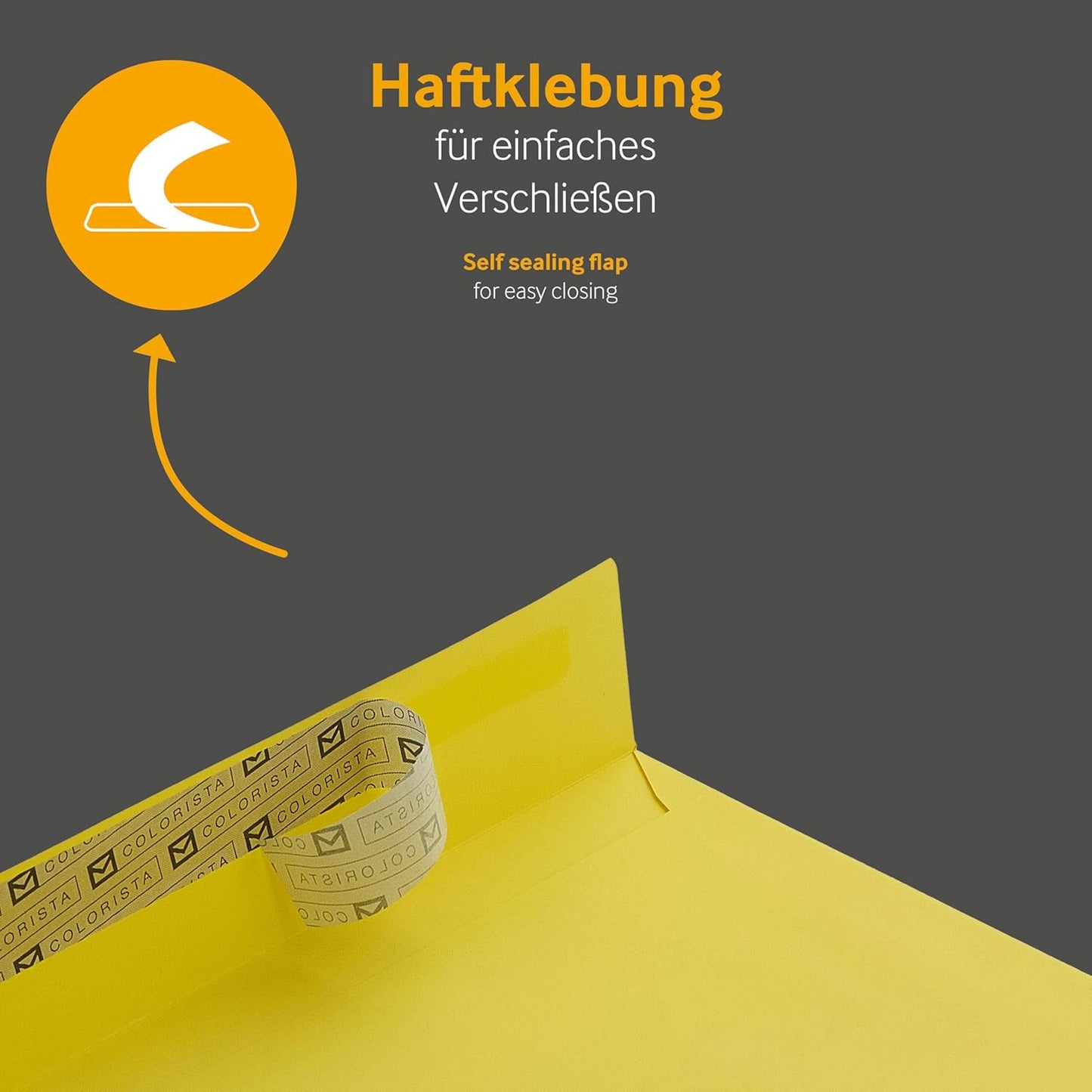 Briefumschläge C5 mit Fenster, haftklebend, DIN C5-Fenster Gelb-100