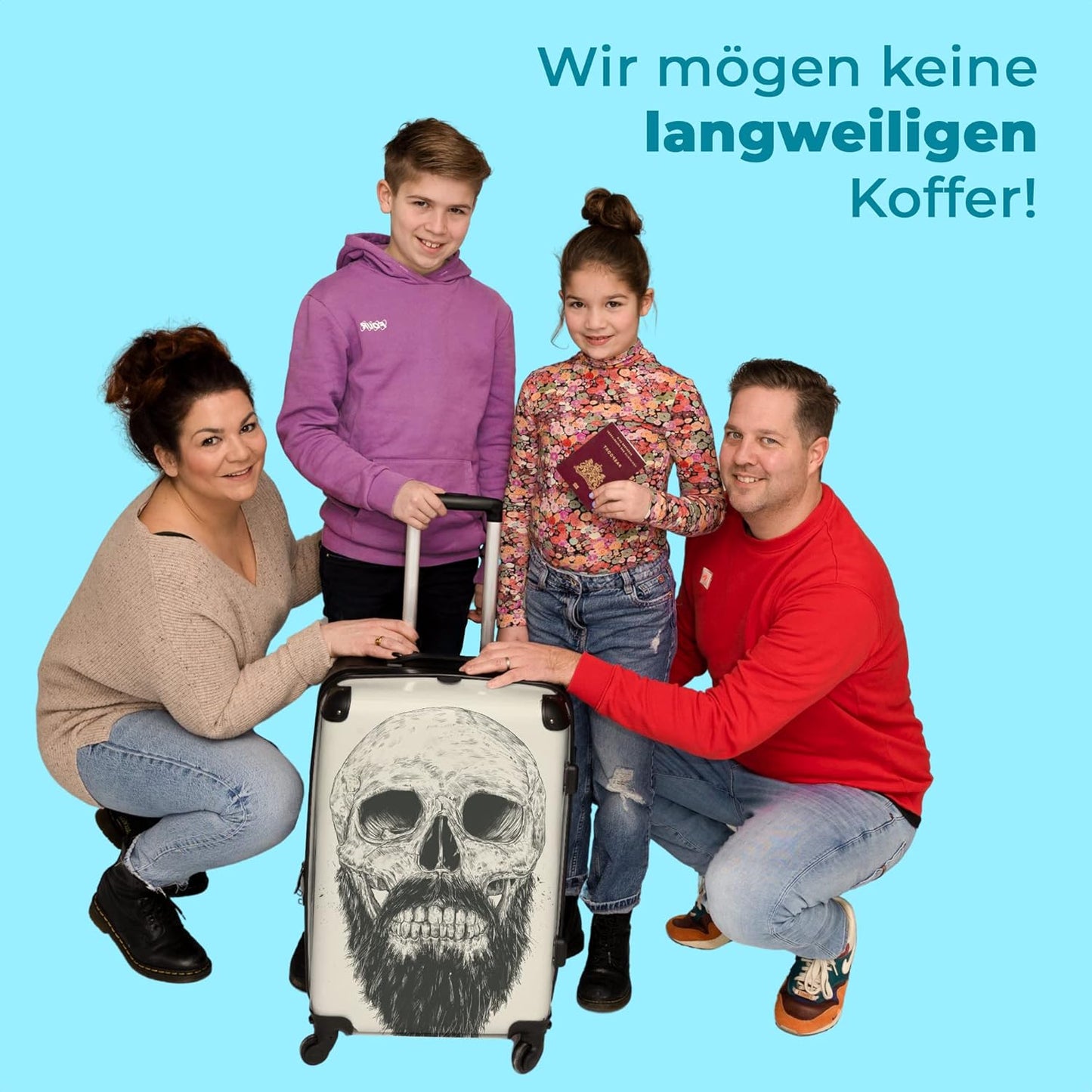 Grosser Reisekoffer mit 4 Rollen (90 Liter)
