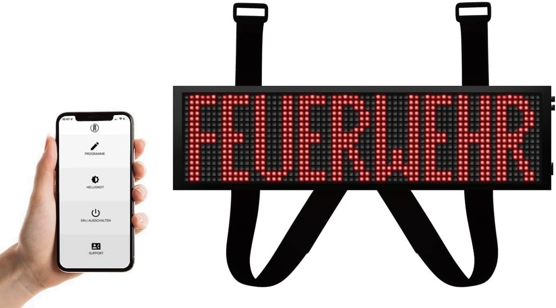 LED Frontwarnsystem mit App-Steuerung, LED Einsatzschild