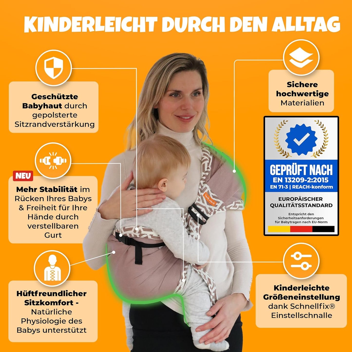 Ergonomische Hüfttrage für Babys, V3.0 Dunkelblau