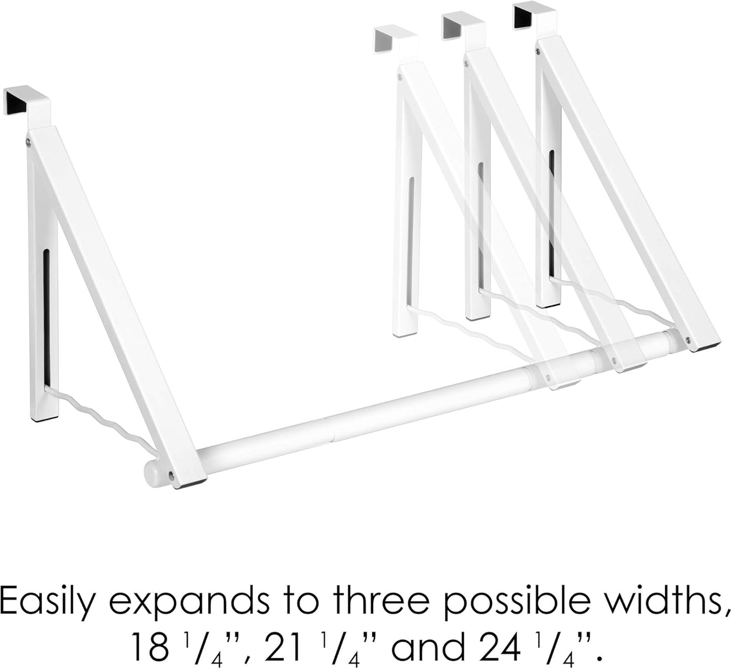 Erweiterbarer Kleiderständer für Türen und Schränke, Double Hanger with Rod Weiß