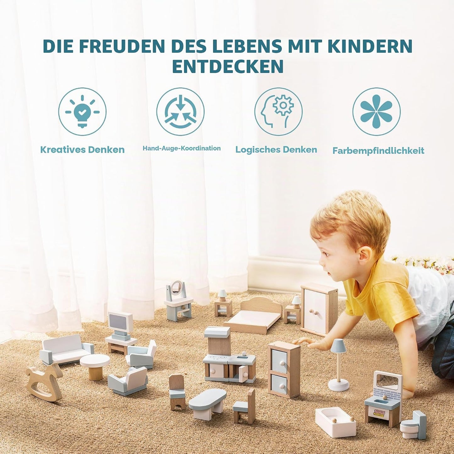23-teiliges Puppenhaus Möbel-Set, Puppenhaus Möbel