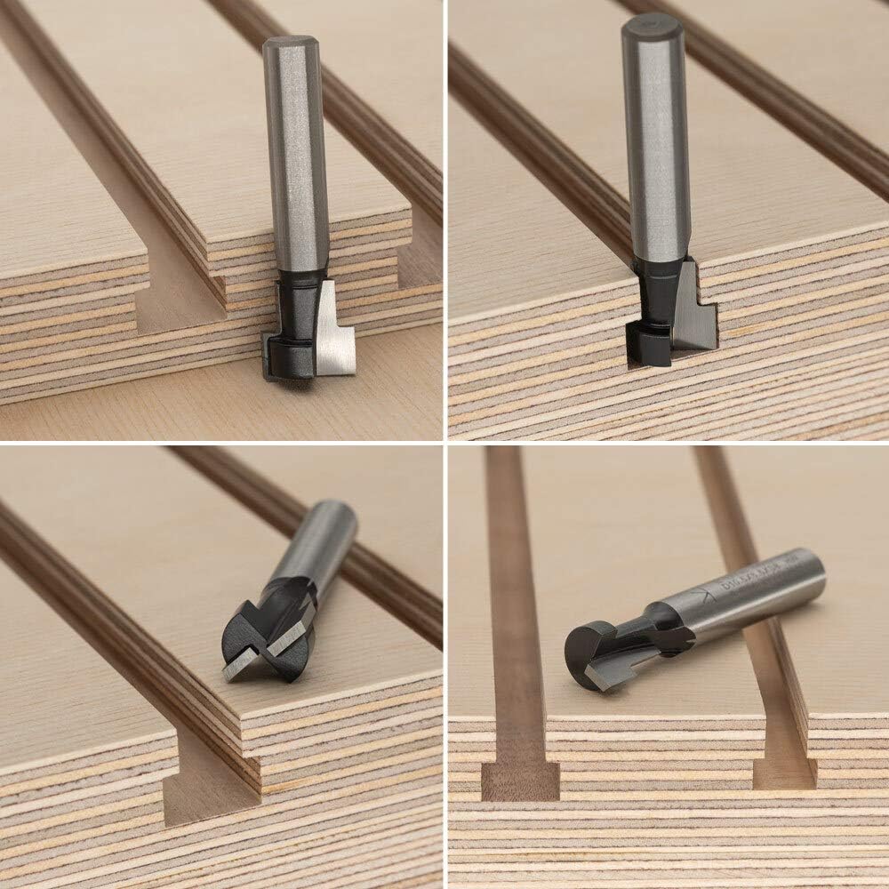 T-Nutfräser HW, Schaft 8 mm, Ø 12,7 mm, D1=12,7 / D2=6,35 / NL1=8,0 / NL2=4,8 / Z=2