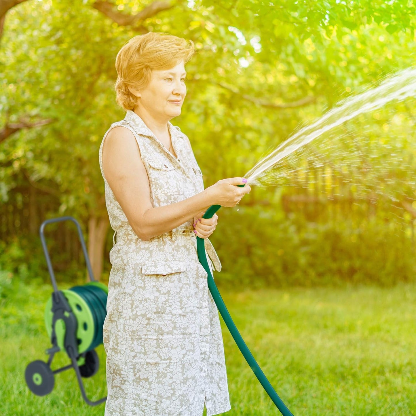 Fahrbarer Schlauchwagen für 45m Gartenschlauch