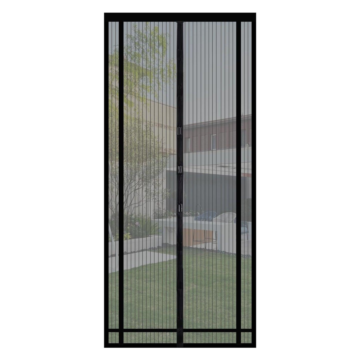Insektenschutzvorhang für Türen, zuschneidbar, magnetisch, 90x210cm Schwarz