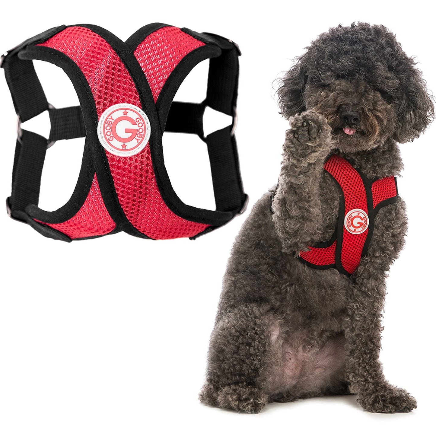 Step-In Hundegeschirr XL, Rot/Ausflug, einfarbig (Getaway Solids) X-Large chest (22~28")