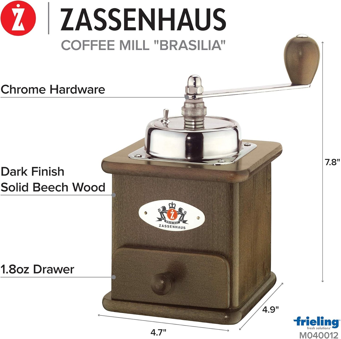 Kaffeemühle Brasilia, Dunkel Gebeizt