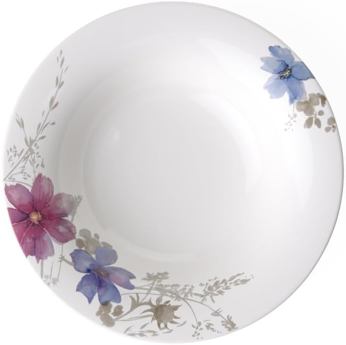 Mariefleur Gris Basic Suppenteller, Landhaus & Rustikal Modern & Schlicht Weiss/Mehrfarbig 23CM