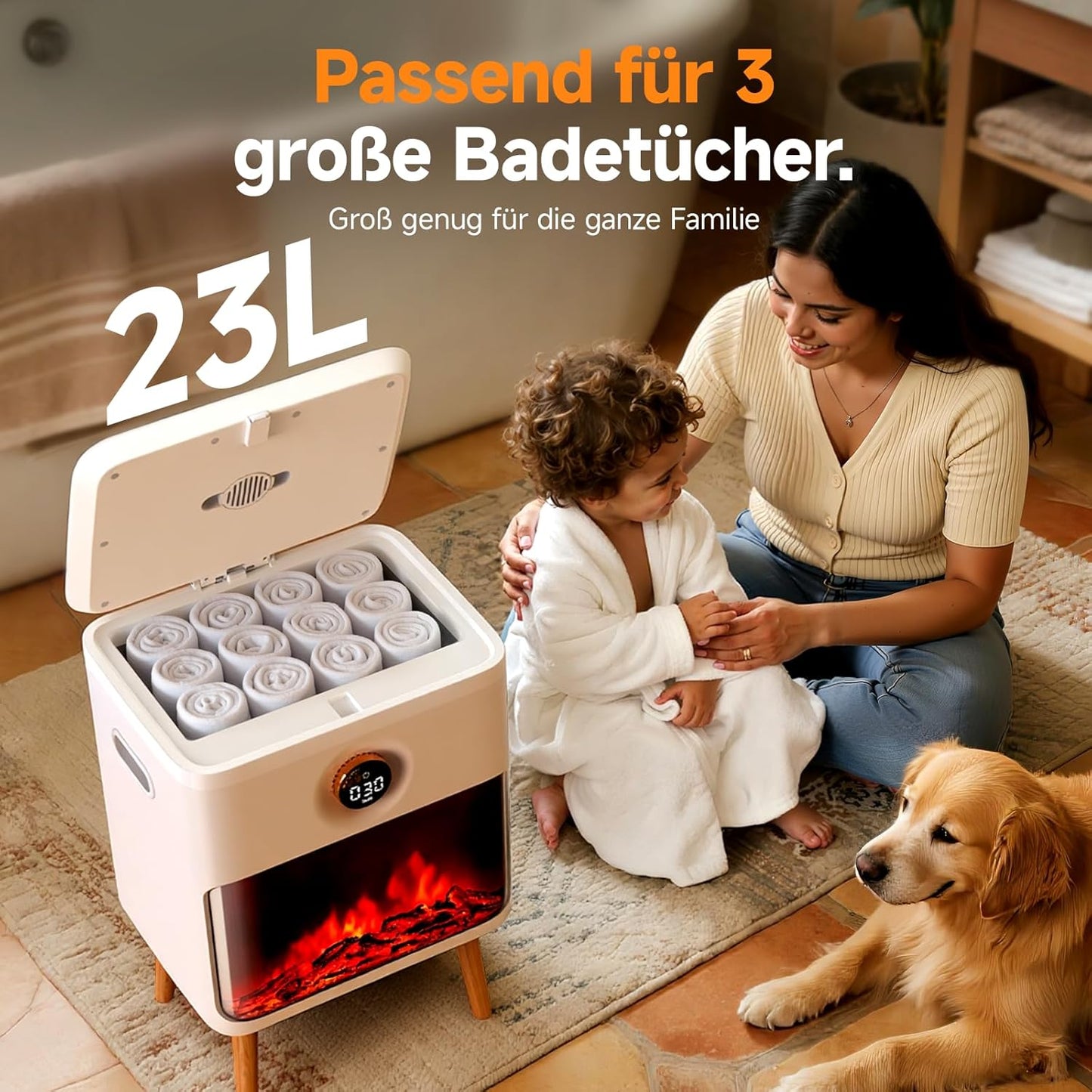 Handtuchwärmer mit Timer & LED Countdown (23L)