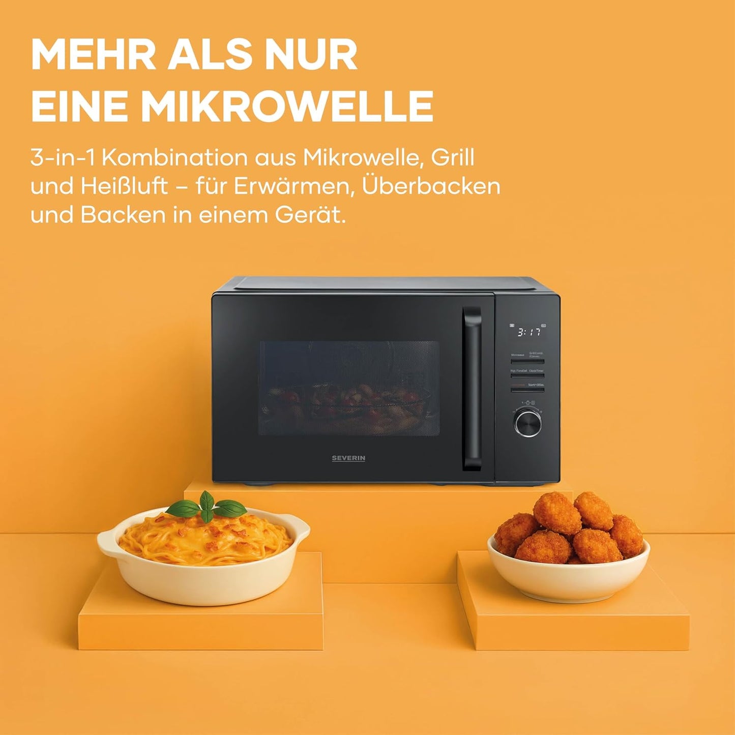 3-in-1 Mikrowelle MW7798, 3-in-1 (Mikrowelle+Grill+Heissluft), 30L XXL