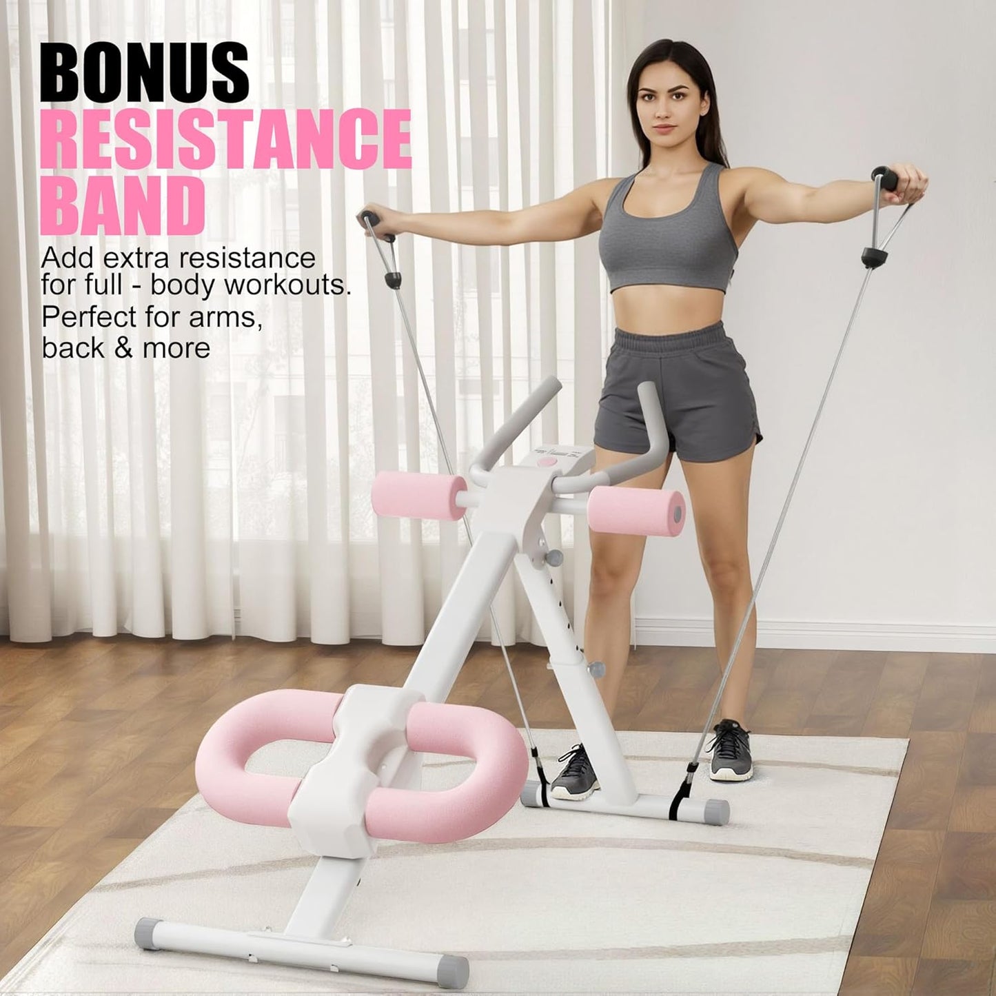 Verstellbarer Bauchtrainer, Rosa