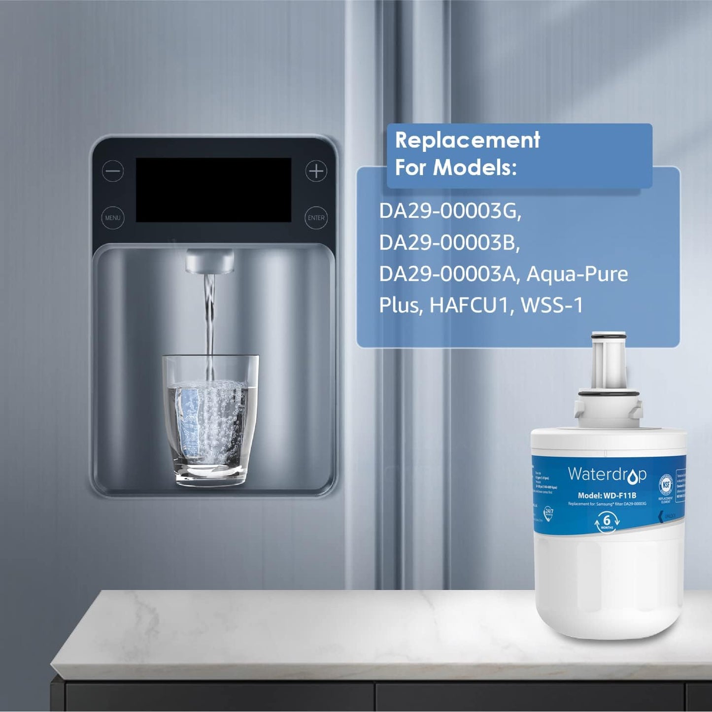 Kühlschrank Wasserfilter Ersatz, 2 Stück (1er Pack)