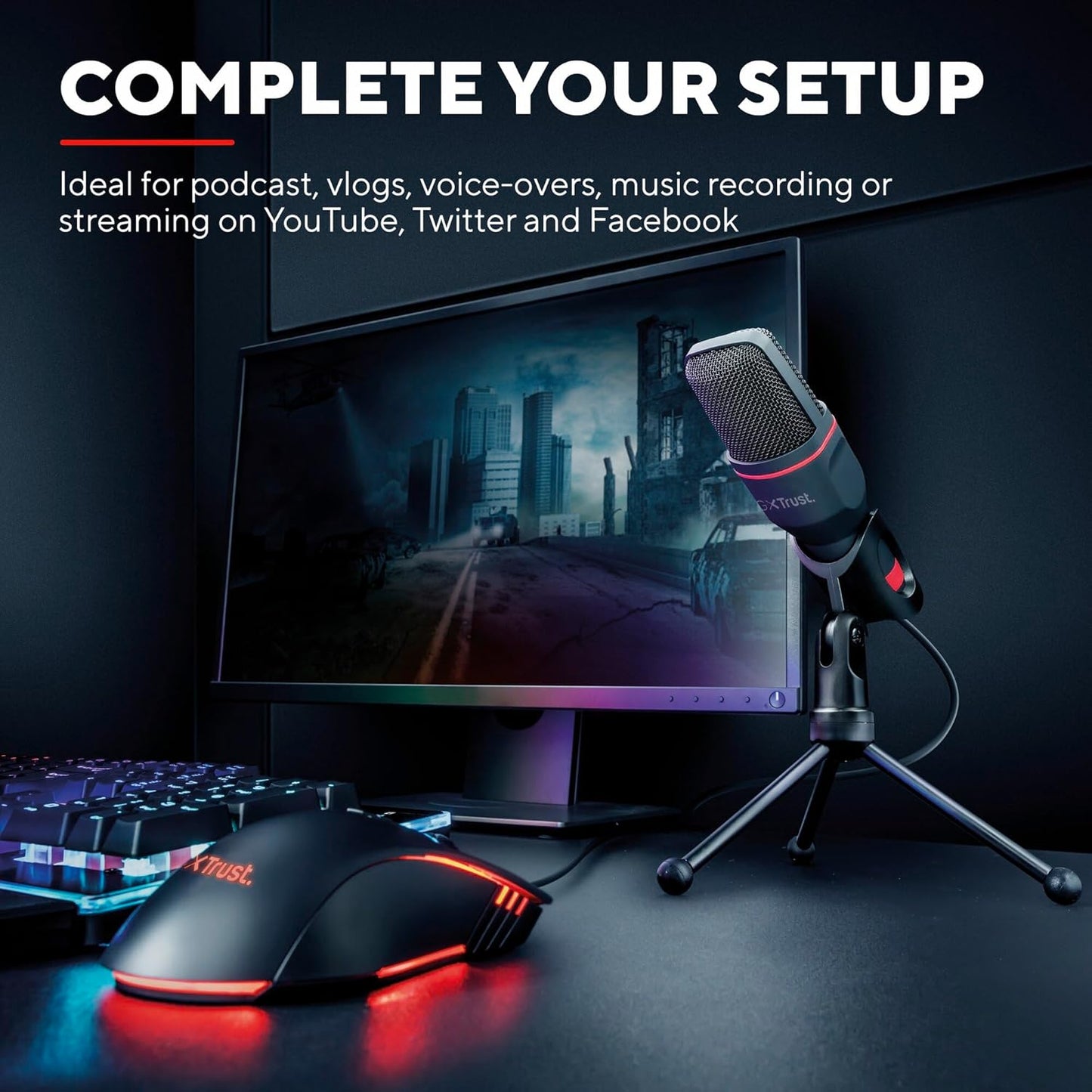 USB Mikrofon mit Ständer für PC und Konsolen