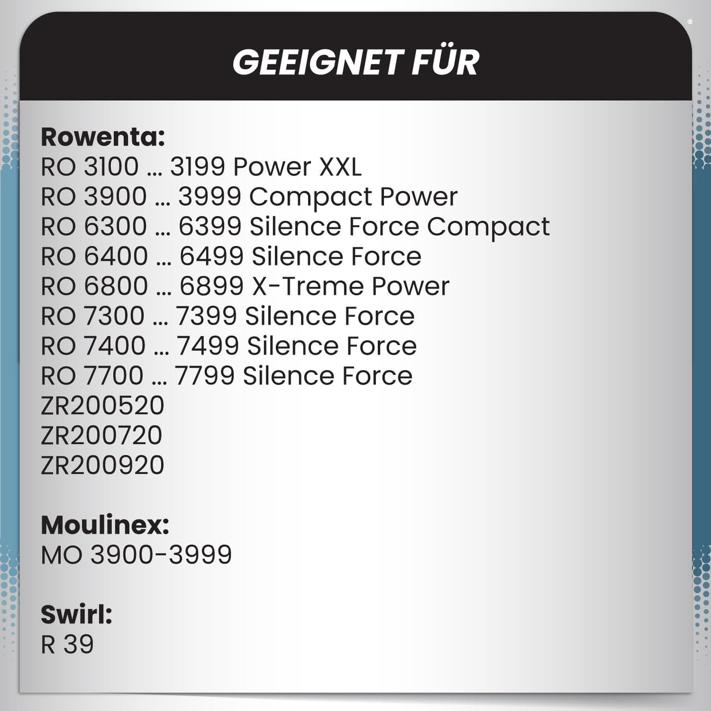 20-teiliges Staubsaugerbeutel-Set für Swirl R39, Alternative für Swirl R 39