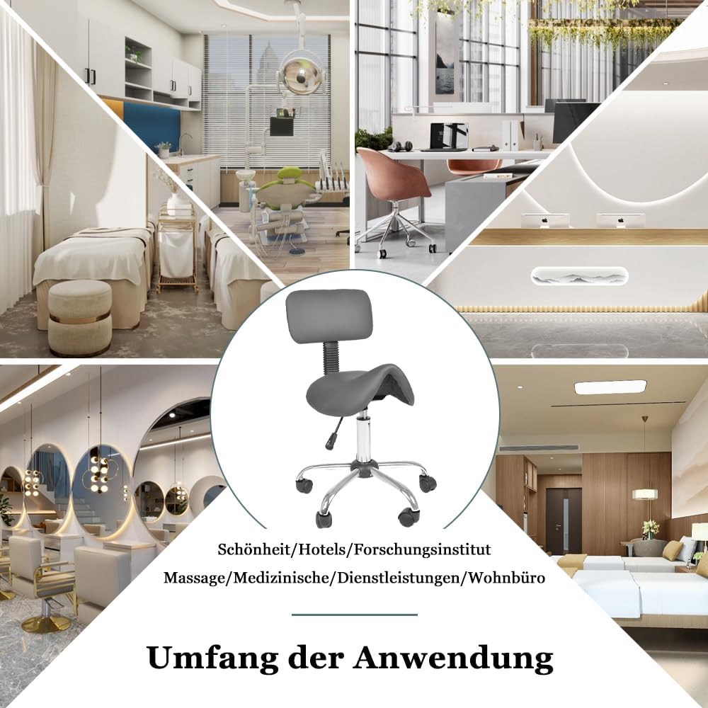 Sattelhocker, Grau hohe Rückenlehne