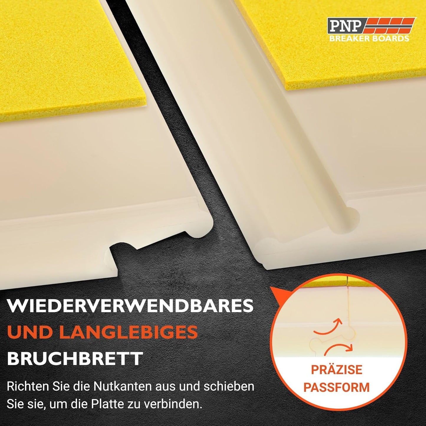 Zerbrechliche Kunststoff-Schlagbretter, 12.5 - Natur - Gelb Pad