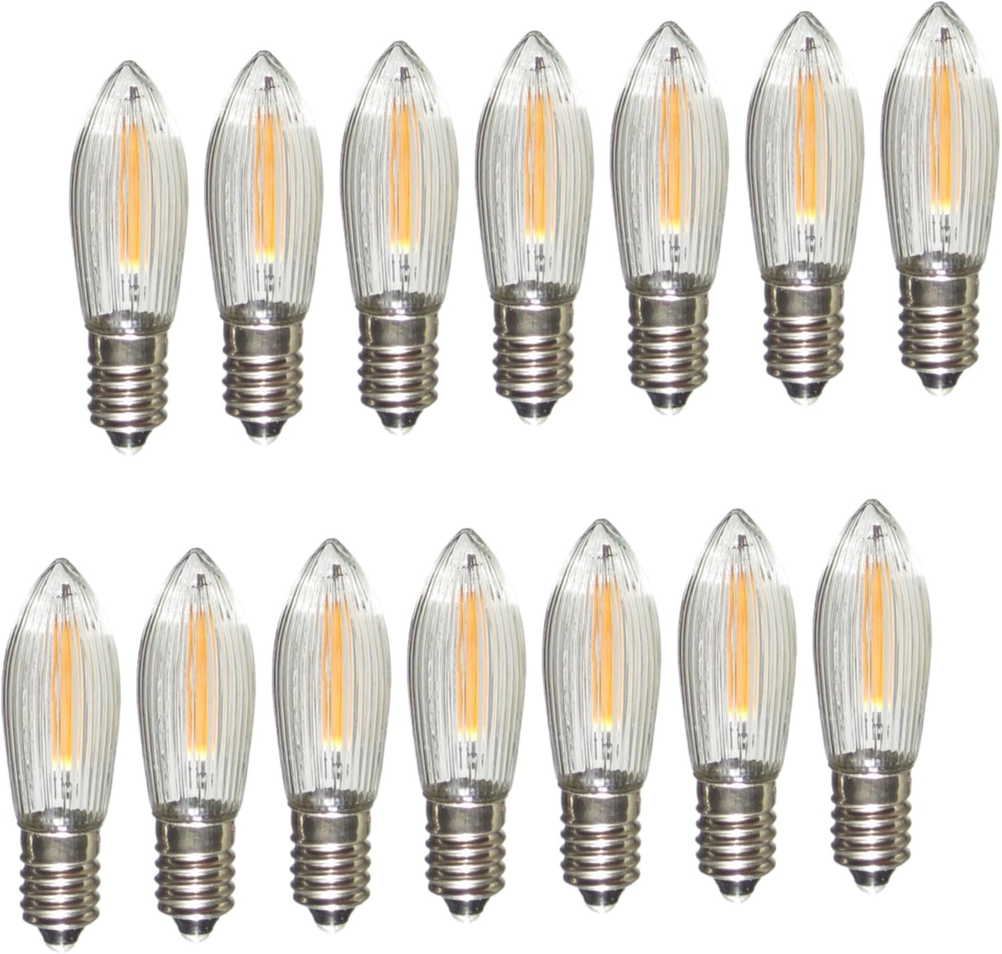 LED-Ersatzkerzen-Set für Lichterketten, 14 Lampen 14-55 Volt