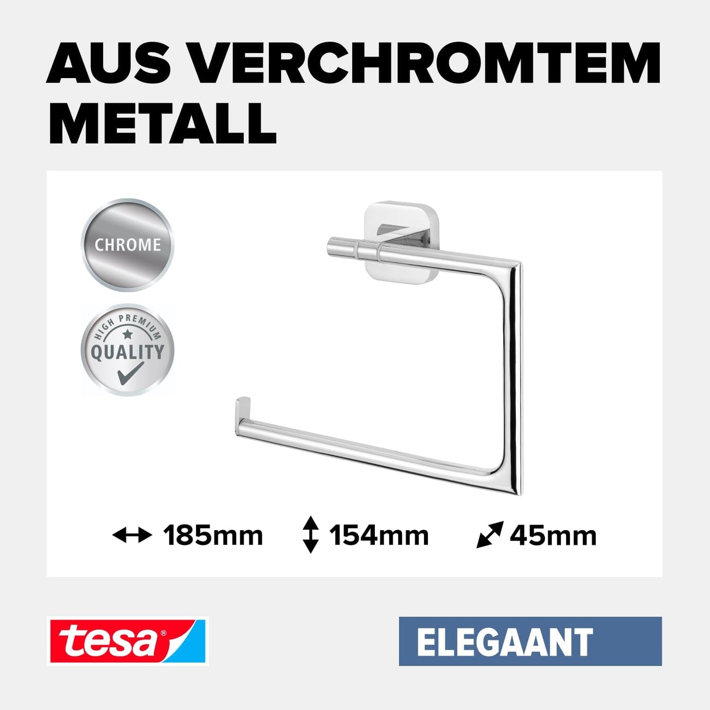 ELEGAANT Handtuchring inkl. Klebelösung ohne Bohren, Handtuchring