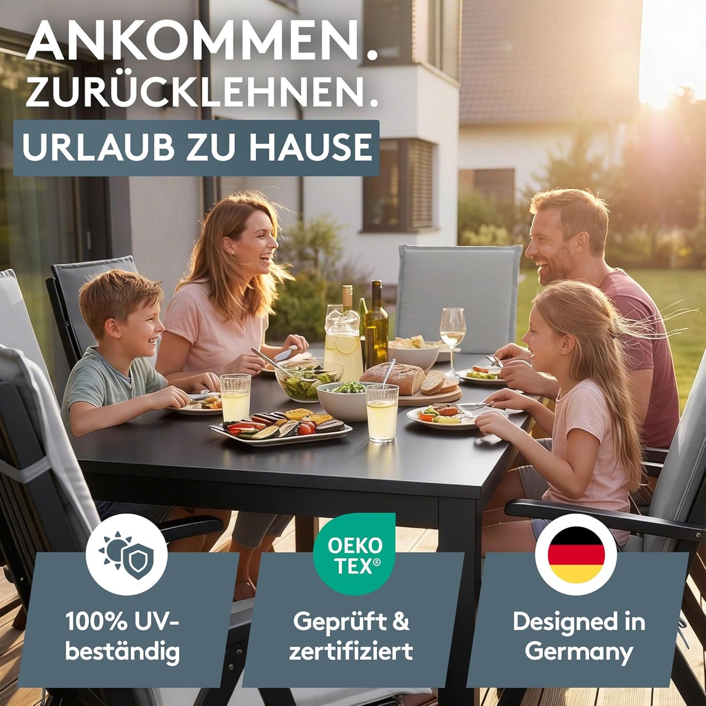 Hochlehner Gartenstuhl-Auflage MIA 1-Set, 1 Grau