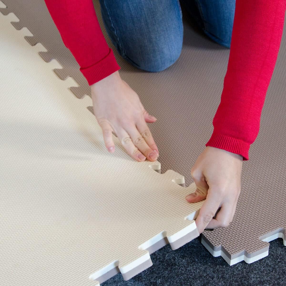 2er-Set Bodenschutzmatte, 2 Matten | 180x90 cm | 1,6 M² Beige-braun