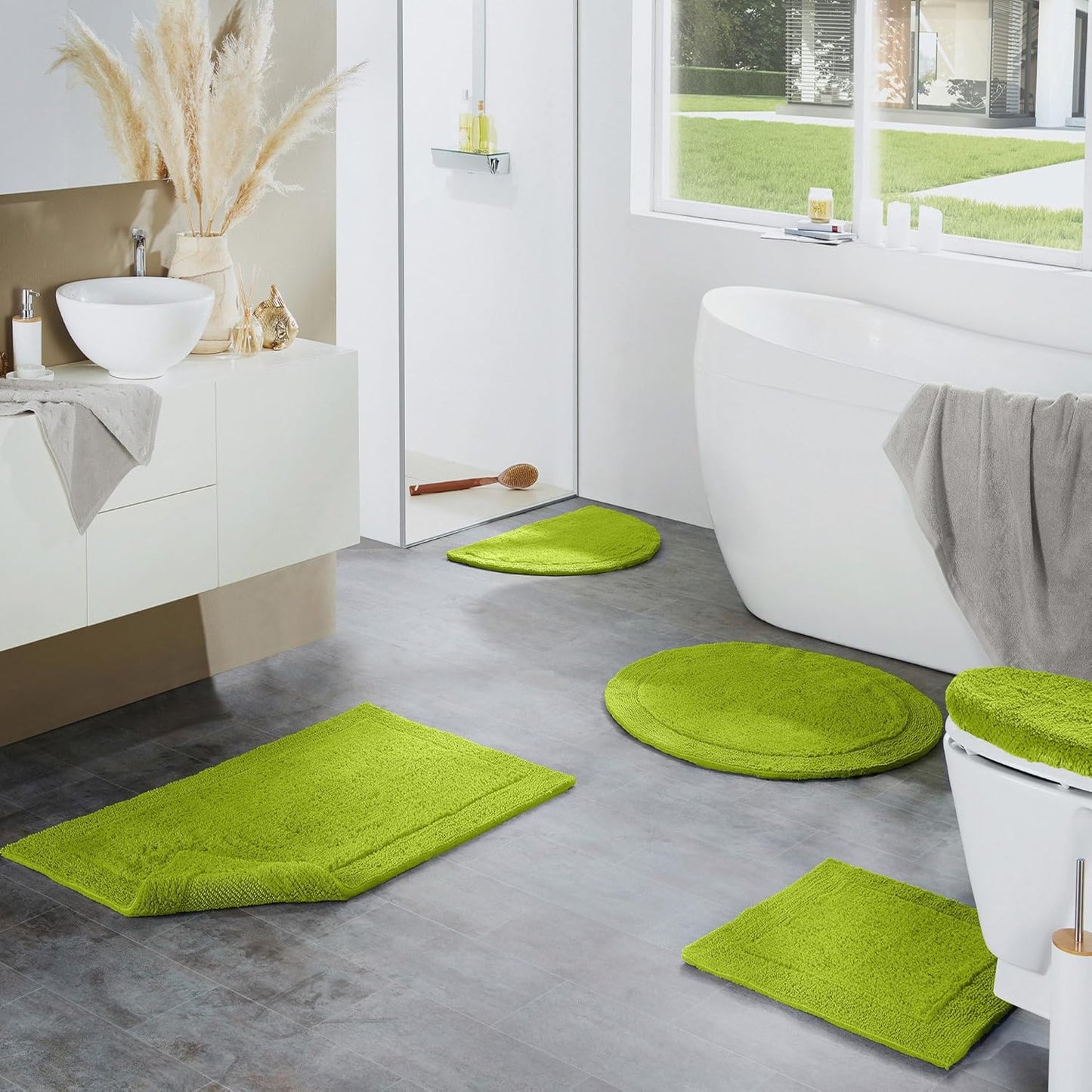 Badematte Stuttgart, 80x150 cm, Apfelgrün Badteppich - 80x150 cm