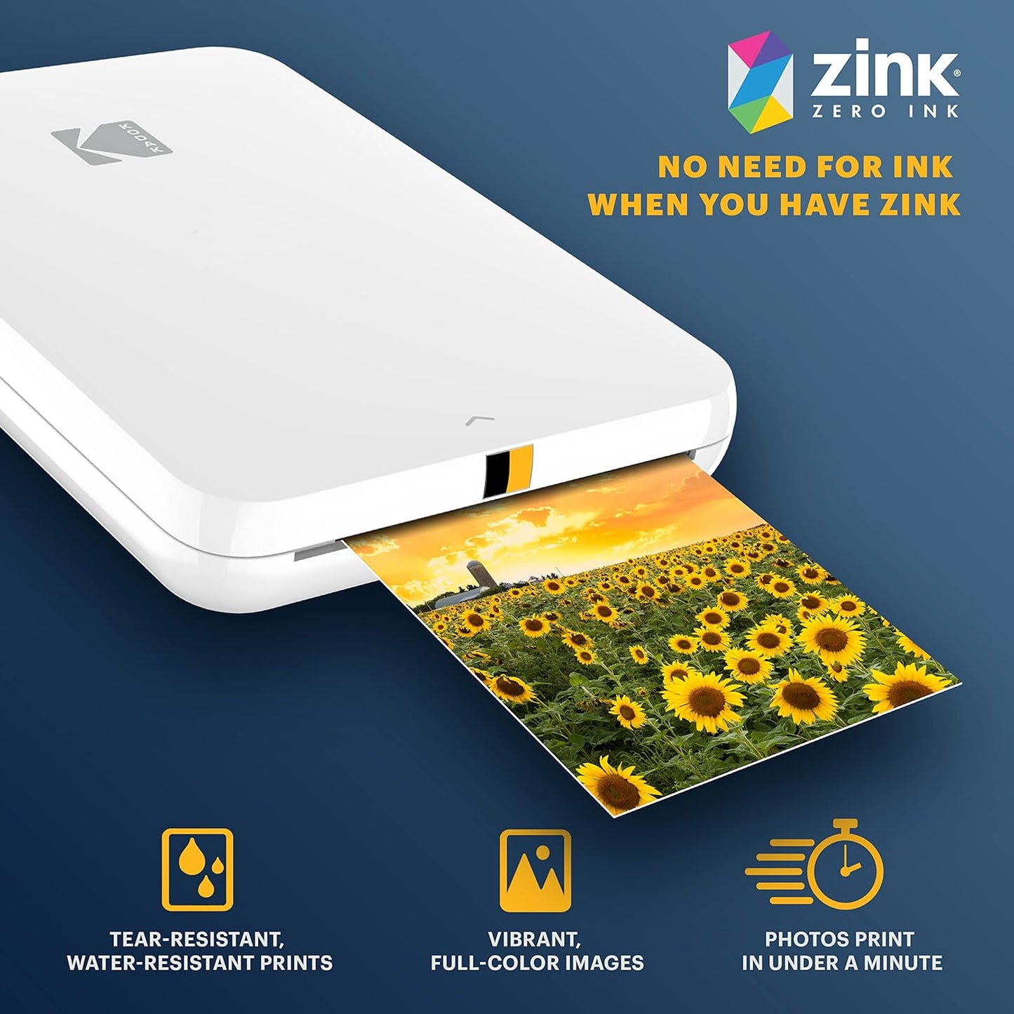 Step Slim Sofort-Smartphone-Fotodrucker, Drucker Weiss