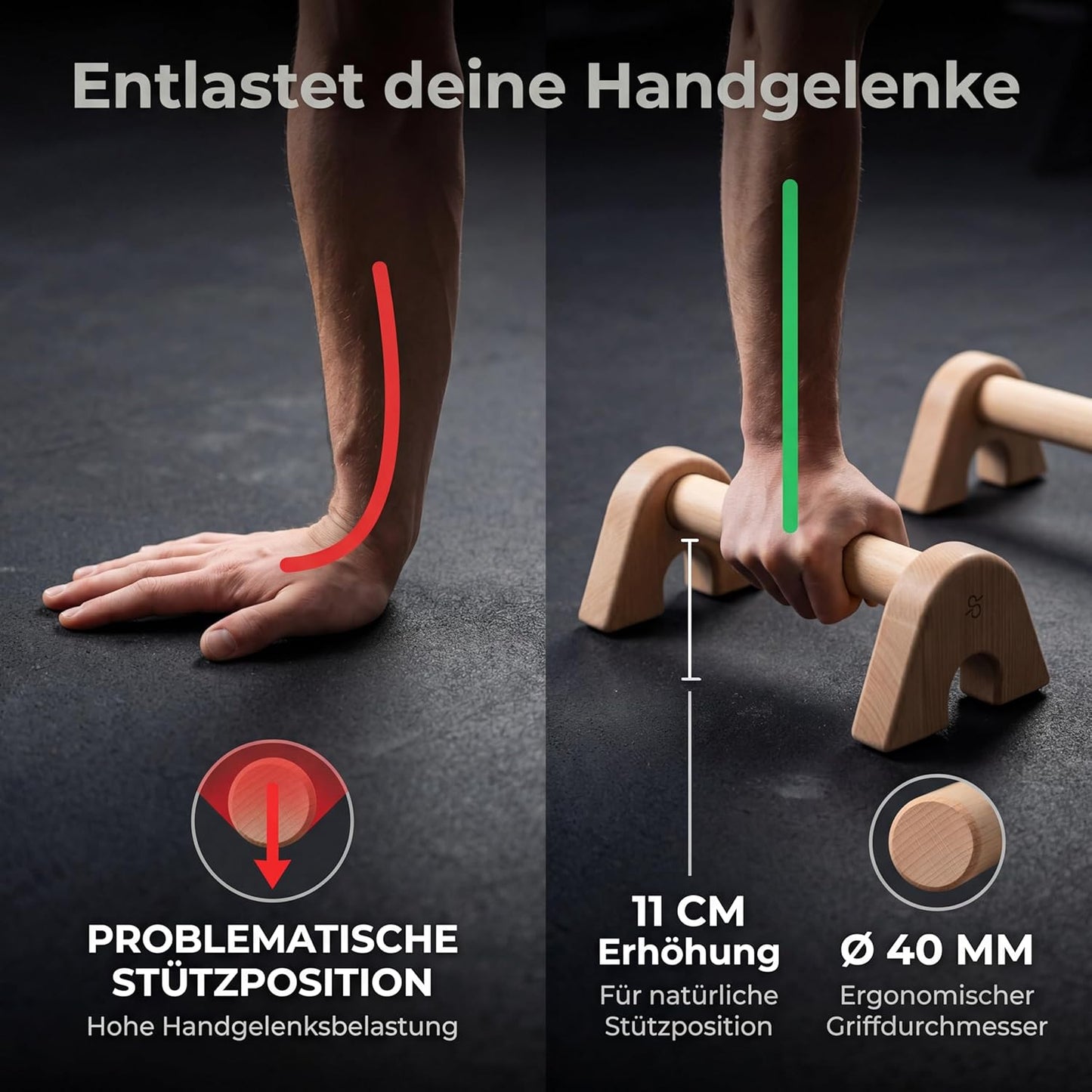 Liegestützgriffe Mini-Parallettes für Calisthenics